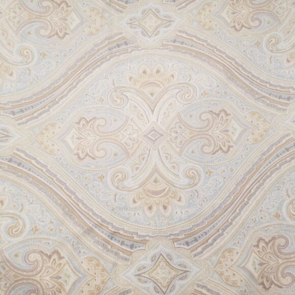 Set Of 2 Cindy Crawford Tan And Blue Paisley KING Pillow Shams - Picture 4 of 10